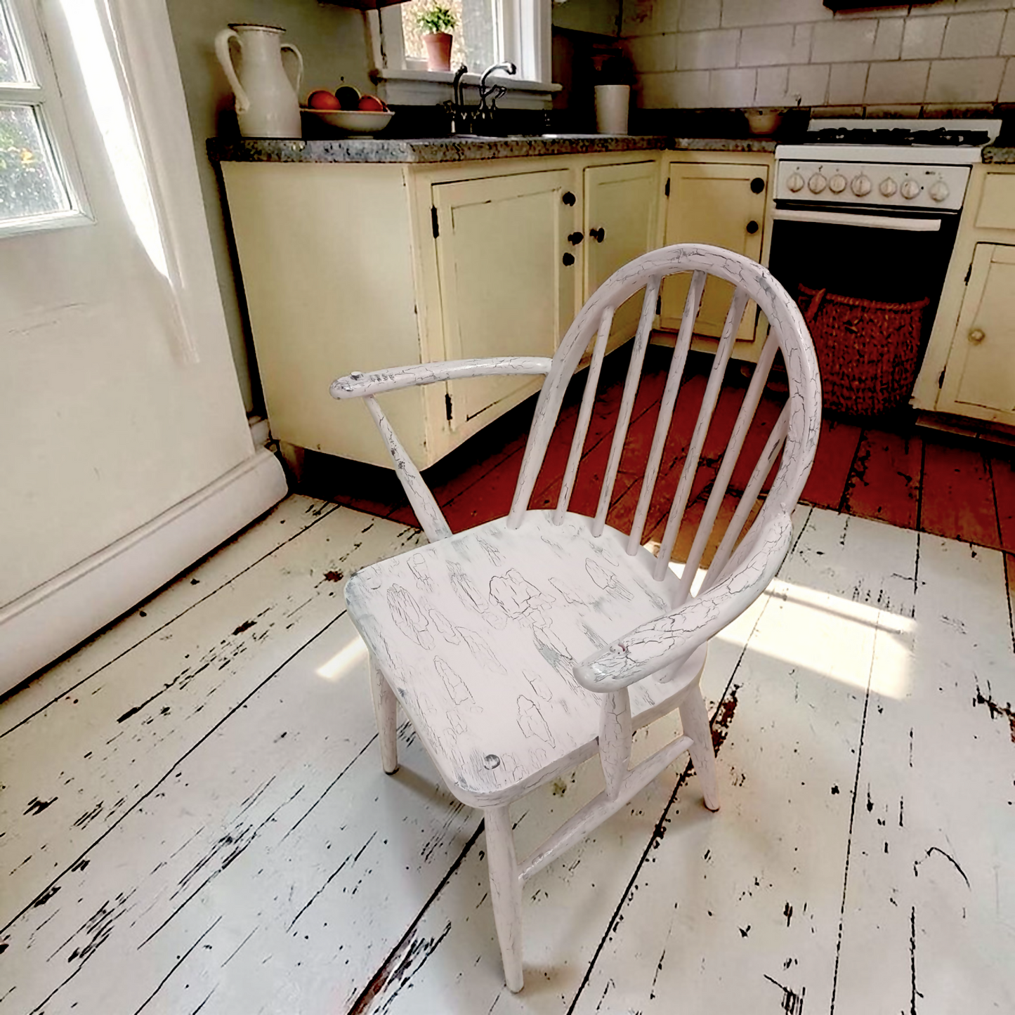 Pink Rustic Distressed Chair