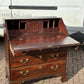 English Georgian Mahogany Desk, Fitted Interior, Secret Drawers, Brass Handles