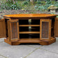 A WOOD BROTHERS OLD CHARM CARVED LIGHT OAK CORNER TV CABINET / MEDIA STAND / UNIT