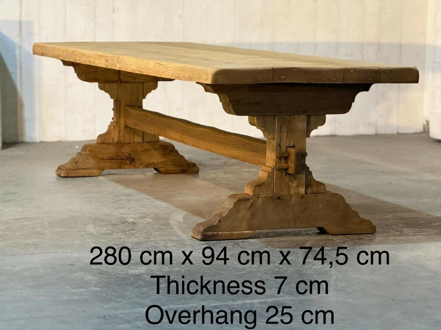 Stunning Large French Bleached Oak Farmhouse Dining Table