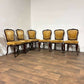 Vintage Set Of Six French Mahogany Framed Dining Chairs