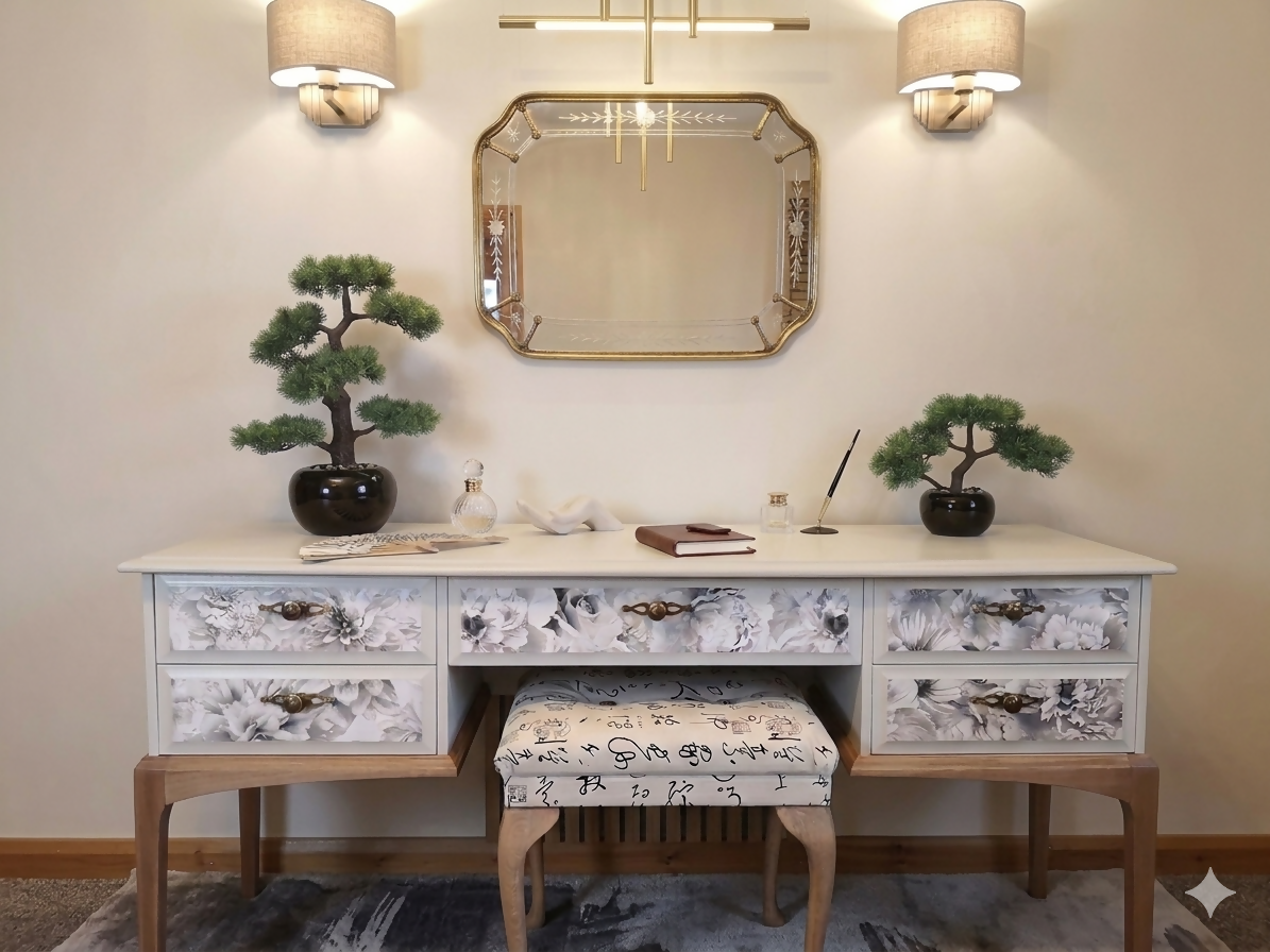 Stream Minstrel 5 drawer dressing table with stool