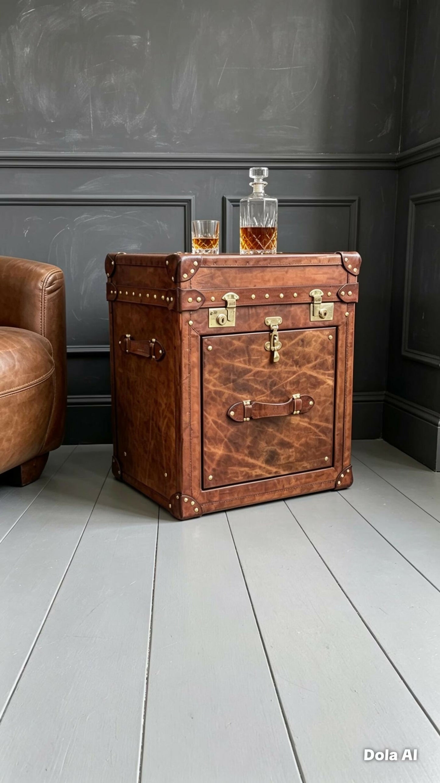 Handmade Storage Chest - Personalised English Luxury Leather - Drawer Trunk