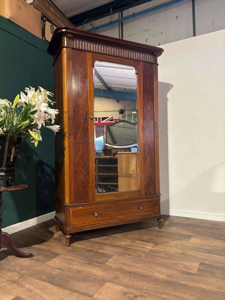 Antique Continental Walnut & Mahogany Wardrobe99