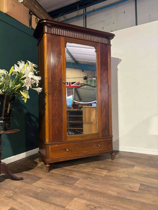 Antique Continental Walnut & Mahogany Wardrobe99