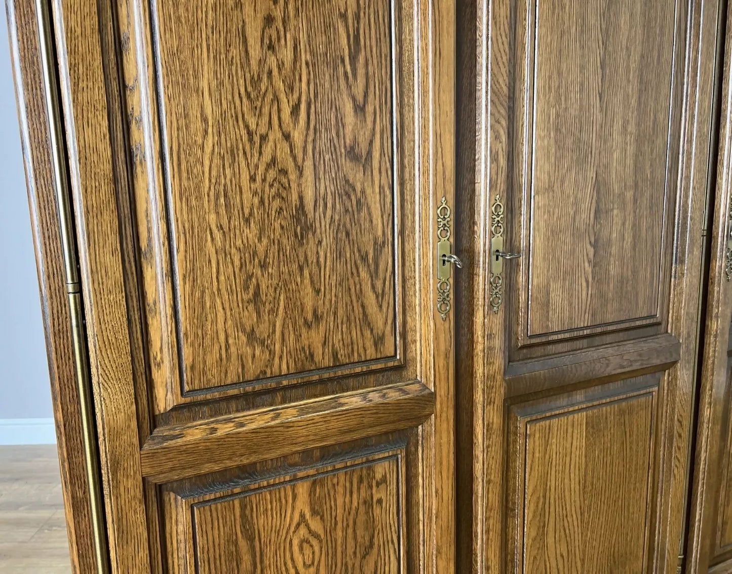 Wardrobe Vintage French Style Five Door Carved Armoire Cabinet LOT 6130
