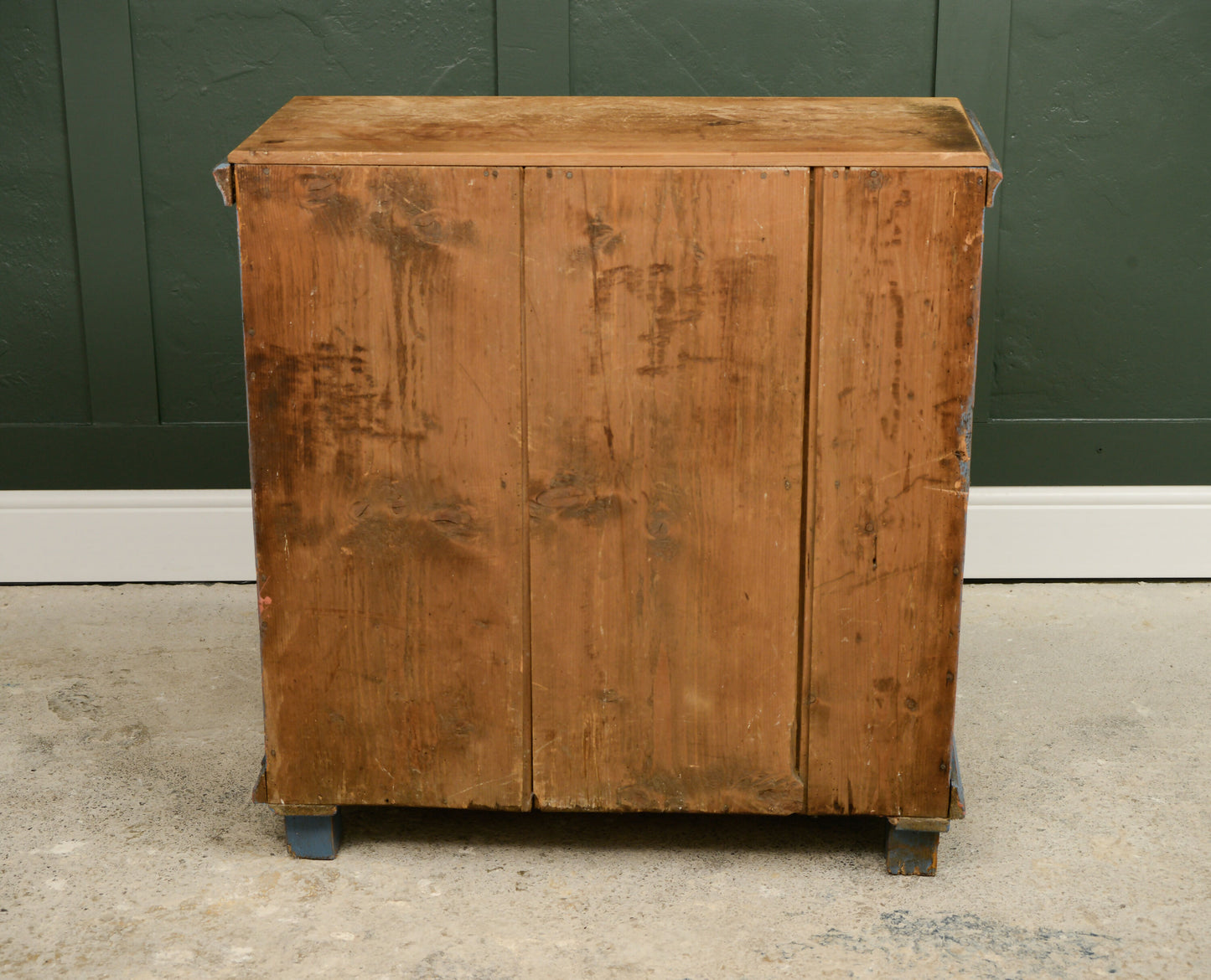 Antique Pine Larder Cupboard - Pie Safe/ Meat Safe - Painted Blue