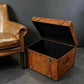 Bridle Leather Coffee Table Storage Trunk - Luxury Handmade English - Hand Pinned - Storage