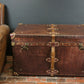English handmade luxury leather steamer trunk - Vintage style - hand dyed