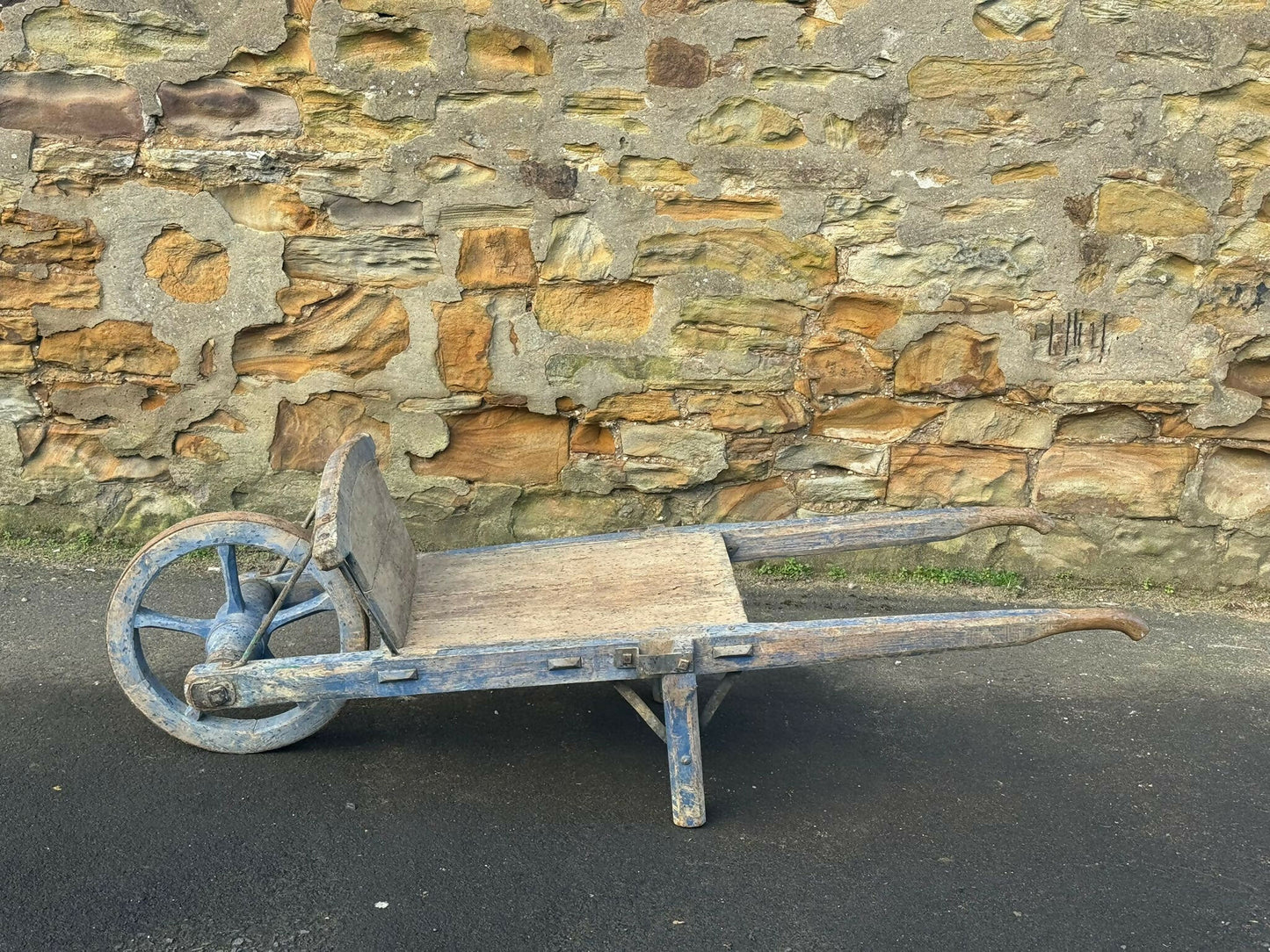 Antique French Painted Wheelbarrow, Early 1900s