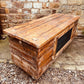 Rustic Reclaimed Wood Kitchen Island – Handmade Mobile Prep Table with Storage