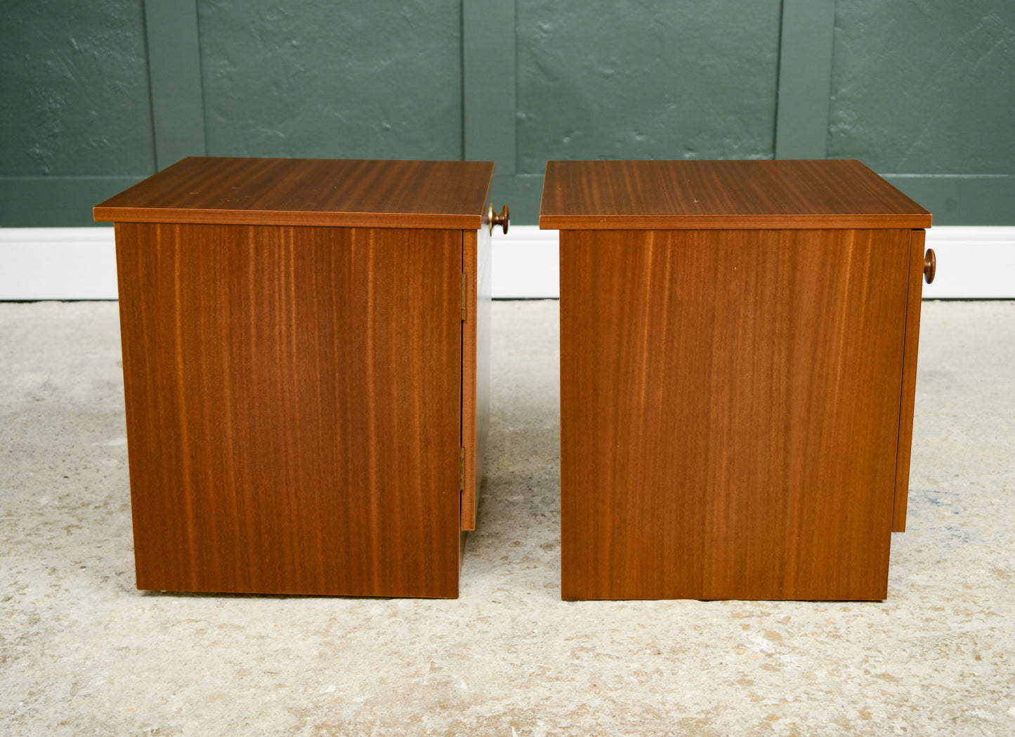 Pair Mid Century Teak Bedside Table - 1960s - Avalon