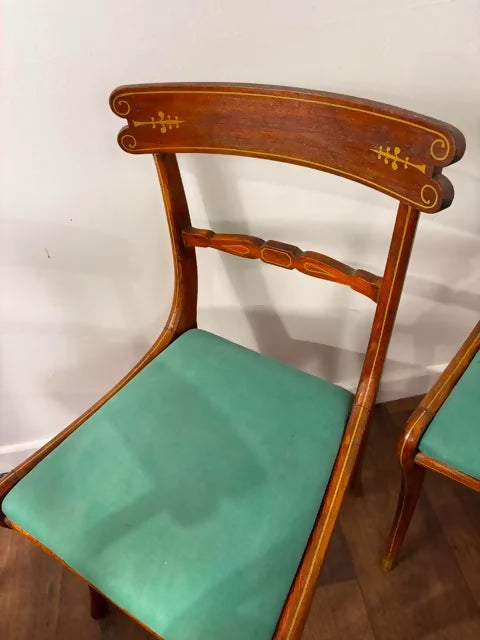 Set of Seven Reproduction Regency Style Mahogany Dining Chairs