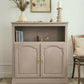 Unique Vintage Hand-painted Dusky Pink Tall Sideboard, Cabinet, Console