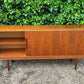 Danish Teak Mid Century Sideboard with Sliding Doors by Clausen and Son