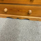 Vintage Solid Pine Low Chest of 3 Drawers Knob Handles Plinth