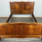 Bed Vintage French Louis XVI Oak Double Bed Frame Carved Headboard LOT 3788