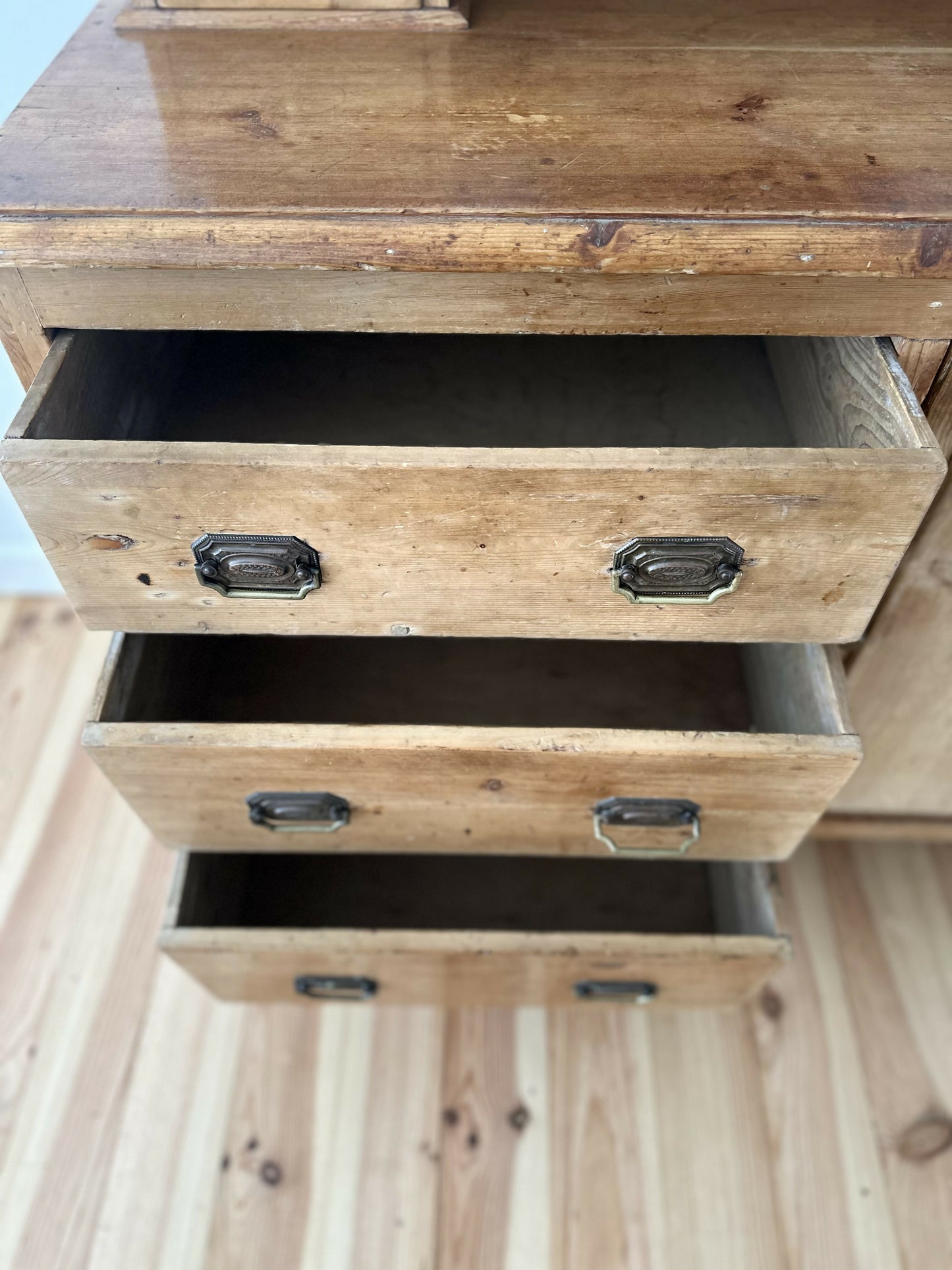 Antique Victorian Pine Sideboard, Rustic Chiffonier, Vintage Dresser, Old Patina Storage Cabinet, English Country Farmhouse Furniture