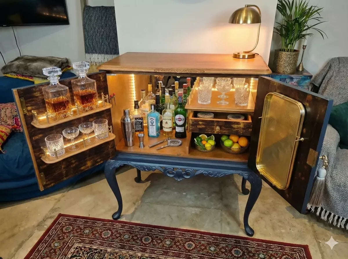 MADE TO ORDER - The Gallery of Curiosities - a bespoke drinks/whisky cabinet. Quirky and elegant!