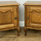 Pair of Bedside Tables Vintage French Louis Oak Nightstands Cabinets LOT 6217