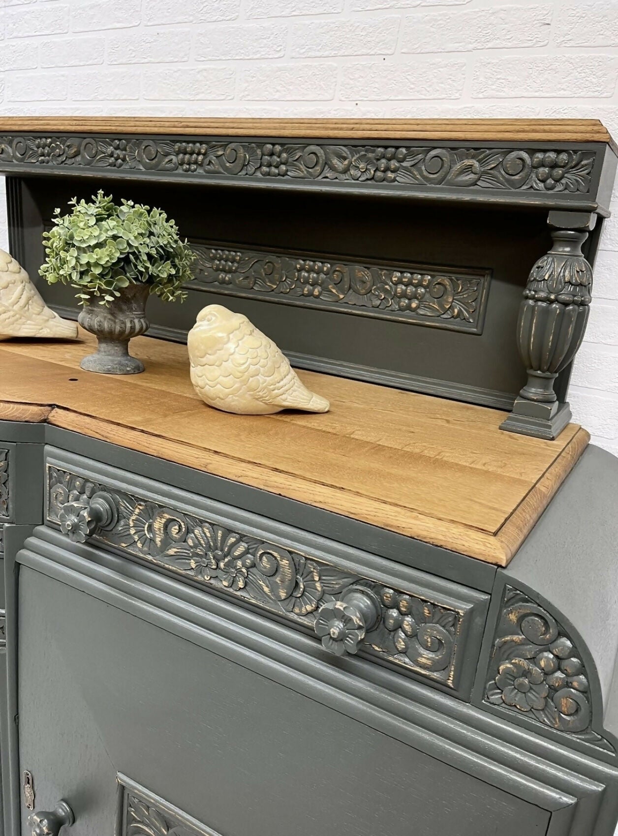 Stunning Art Deco Vintage Sideboard Solid Oak