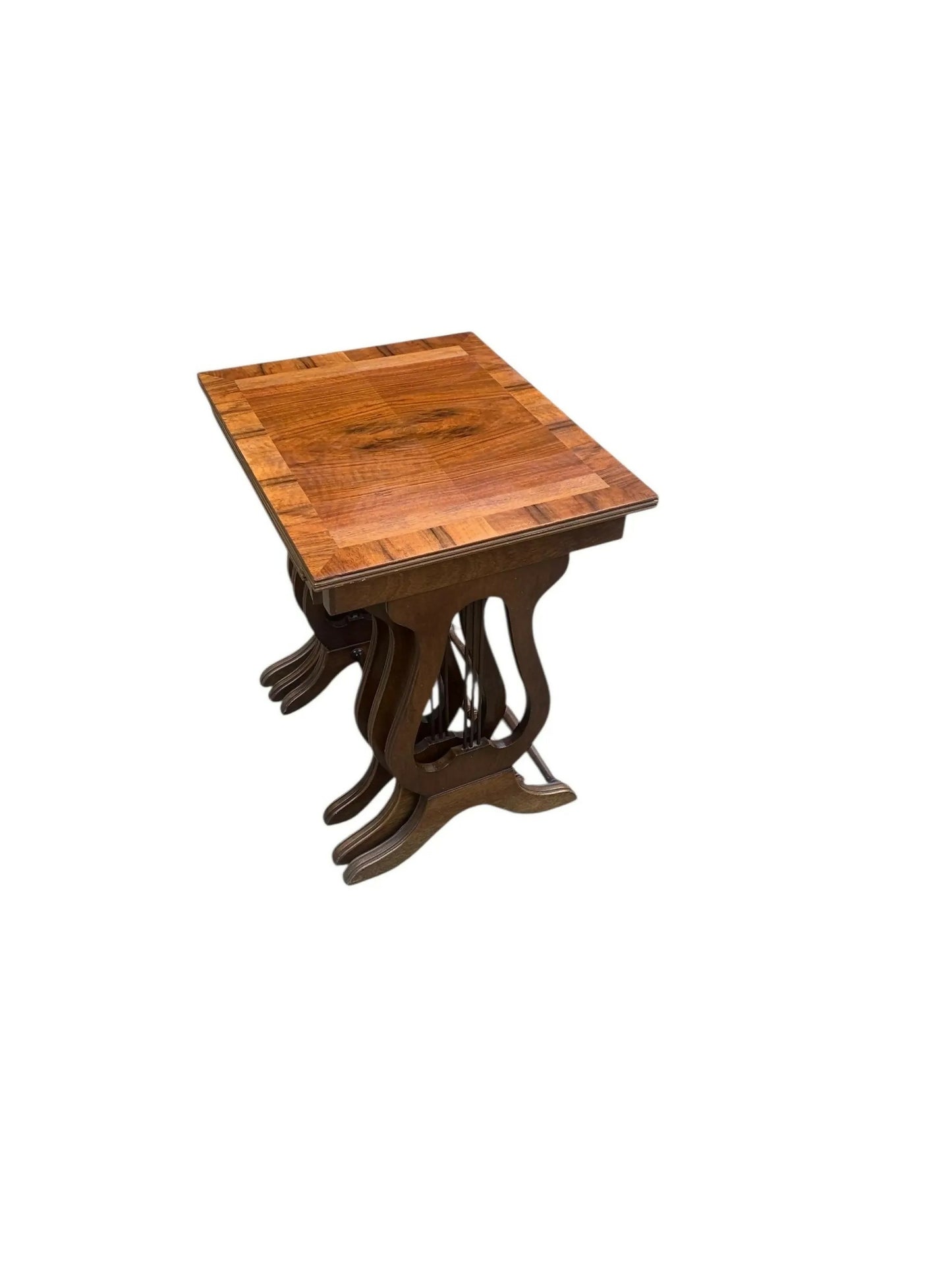 Vintage Regency style Walnut and Oak Lyle nest of tables