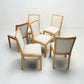 6 Oak Dining Chairs Beige Fleck Upholstery EXC Very Clean FREE UK Delivery*