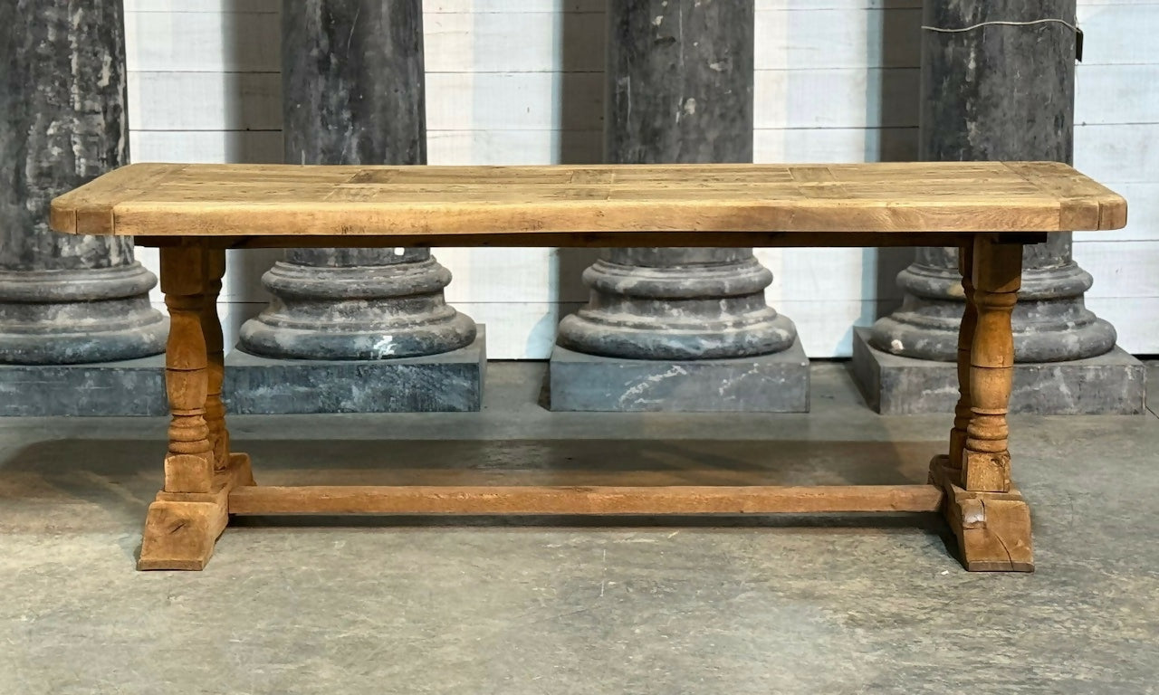 Deep French Oak Farmhouse Dining Table lovely top