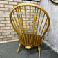 Vintage Ercol Model 305 Windsor Armchair Solid Elm Seat Beech Back Blue Label