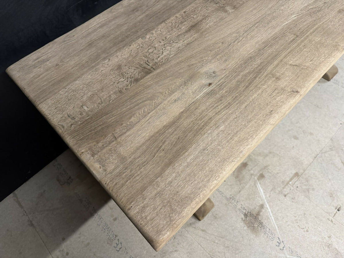 Good Quality Bleached Oak Farmhouse Dining Table