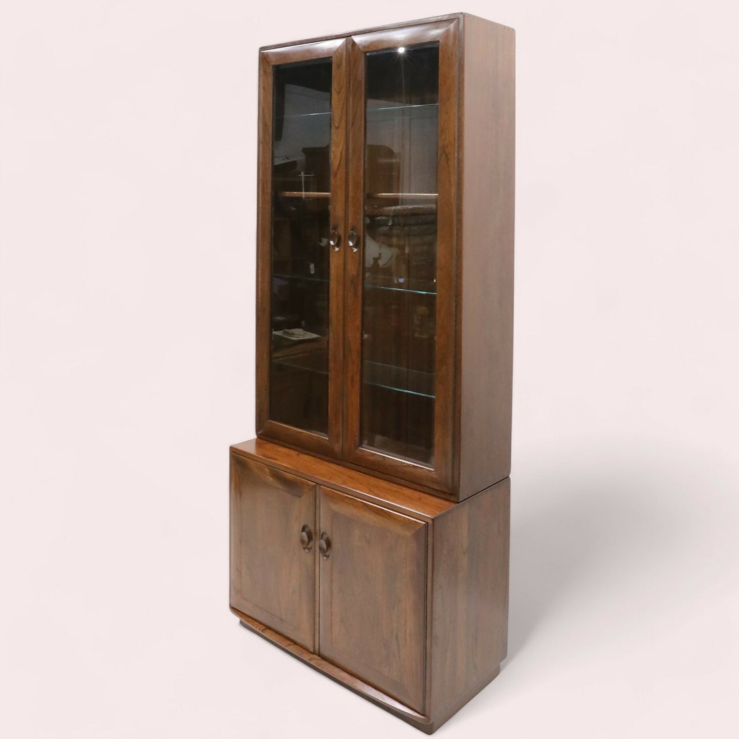 Ercol Tall Narrow Cupboard Display Cabinet Fruitwood Finish FREE UK* Delivery. SBR9628/0710D