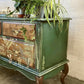 Chest of Drawers Green Botanical style