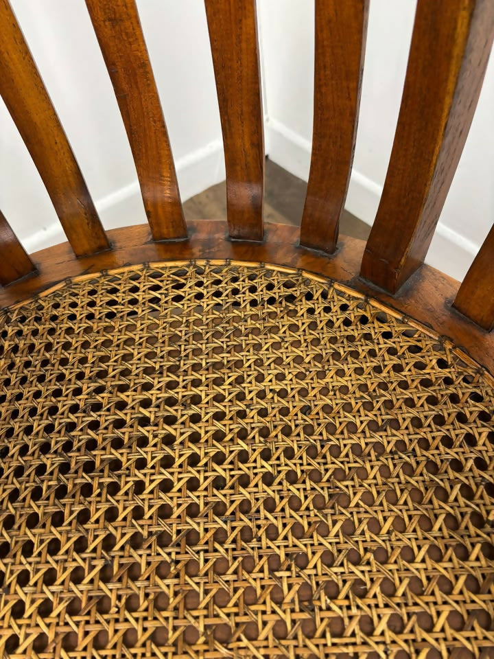 Antique Style Hardwood Bergère Chair with Cane Seat & Cabriole Legs