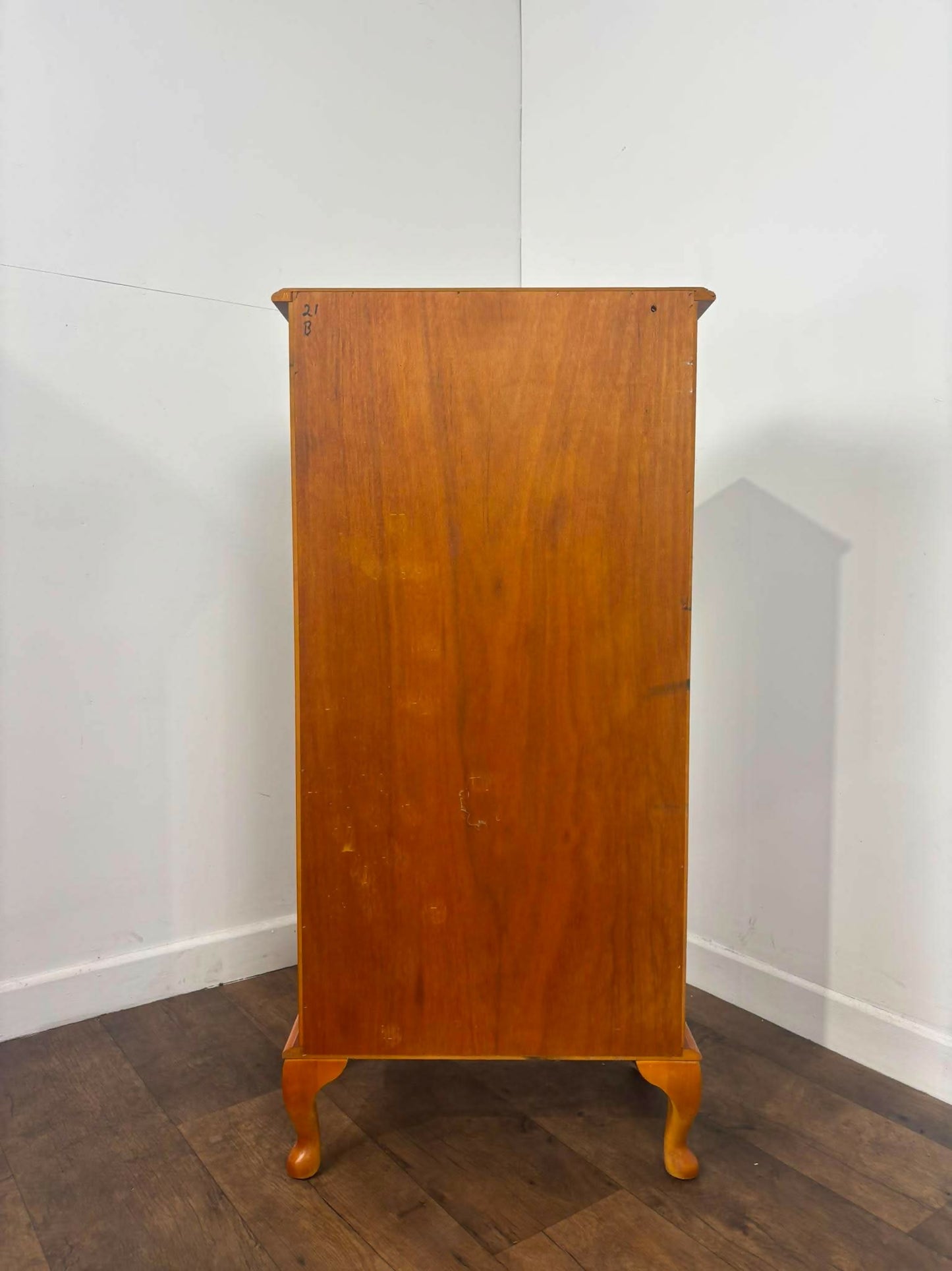 Reproduction Yew Wood Glazed Display Cabinet with Key