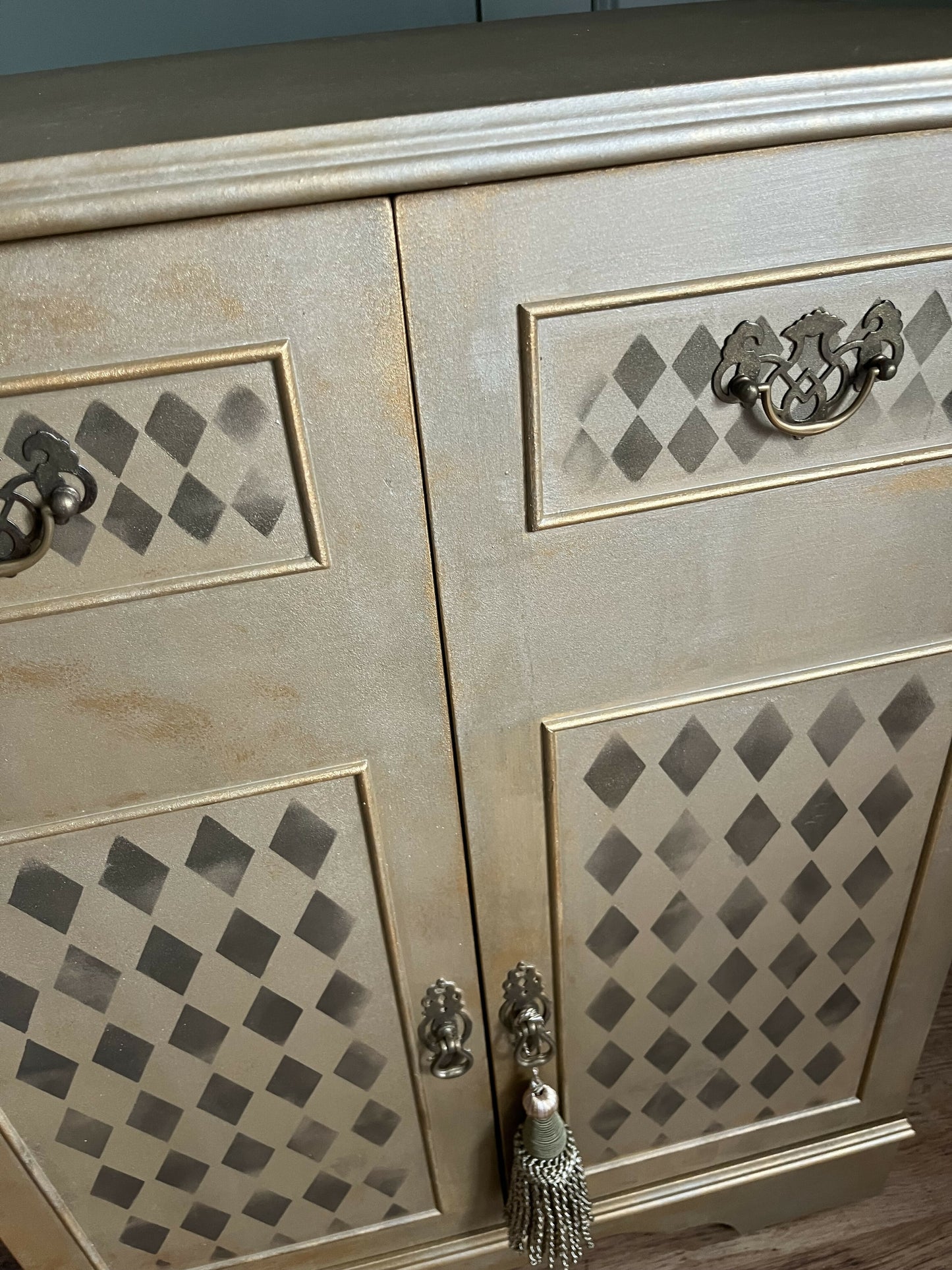Aged Gold Drinks Cabinet
