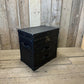 Leather 2 Draw Accent Blue Vintage Storage Trunk End Table