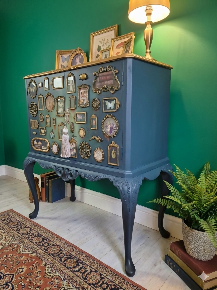 MADE TO ORDER - The Gallery of Curiosities - a bespoke drinks/whisky cabinet. Quirky and elegant!