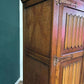 Vintage Oak Priory Double Wardrobe With Linen Fold Designv