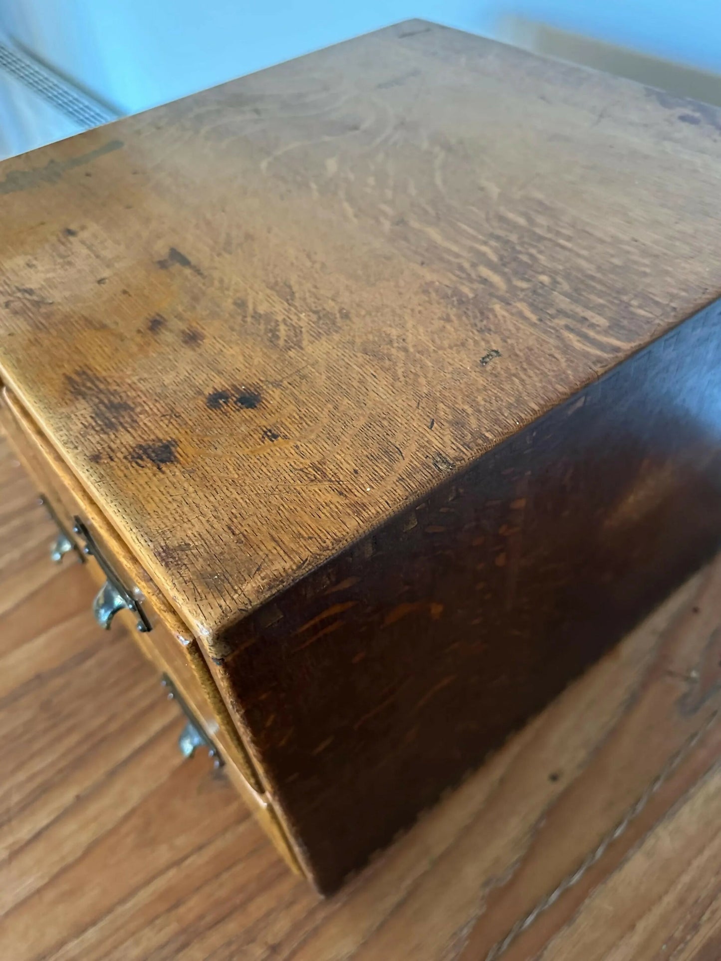 Antique Oak Drawers Haberdashery Index File Cabinet Drawers