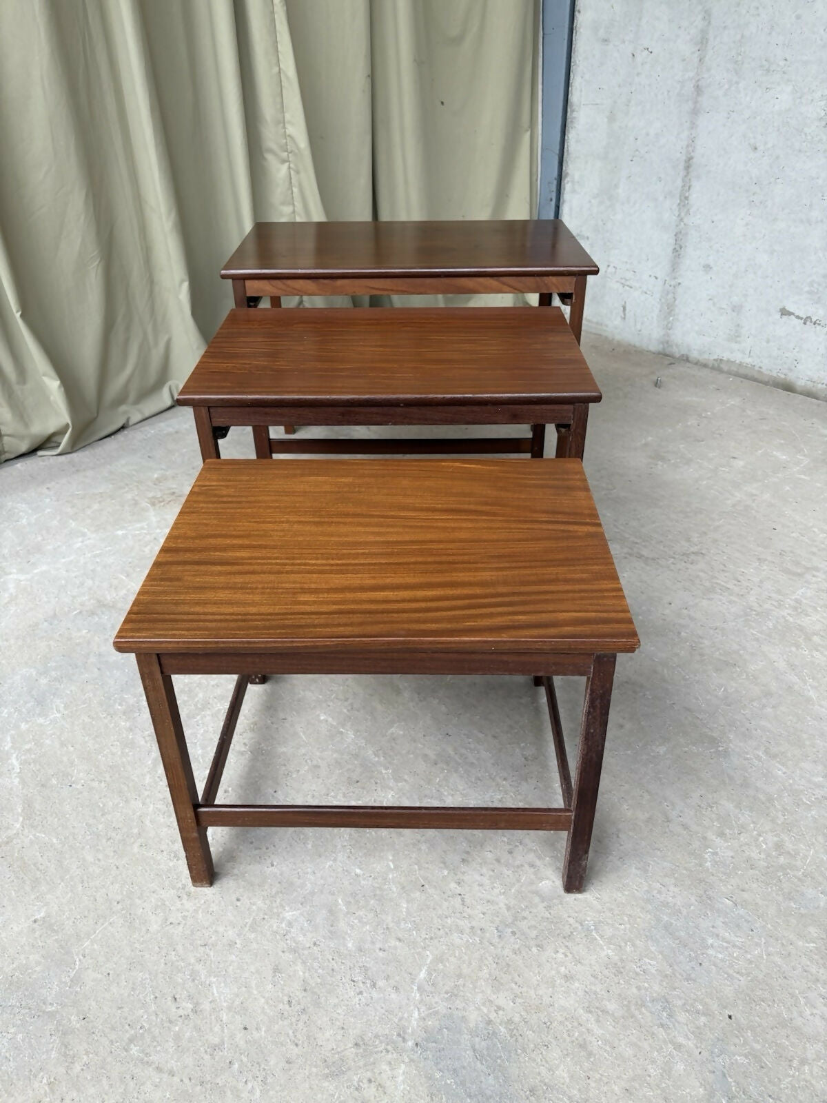 Vintage Mid Century Teak Nest Of Side Tables Scandi Danish Style Retro R981