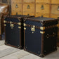 Vintage Black Millerain Handmade End tables - English bespoke storage trunks