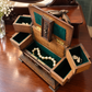 Rare Antique Black Forest Jewellery Trinket Keepsake Box With Carved Pheasants