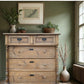 Large Rustic Antique Solid Pine European Style Chest Of Drawers