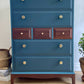 Stag Minstrel Chest of 7 Drawers upcycled in two tones Midcentury Modern