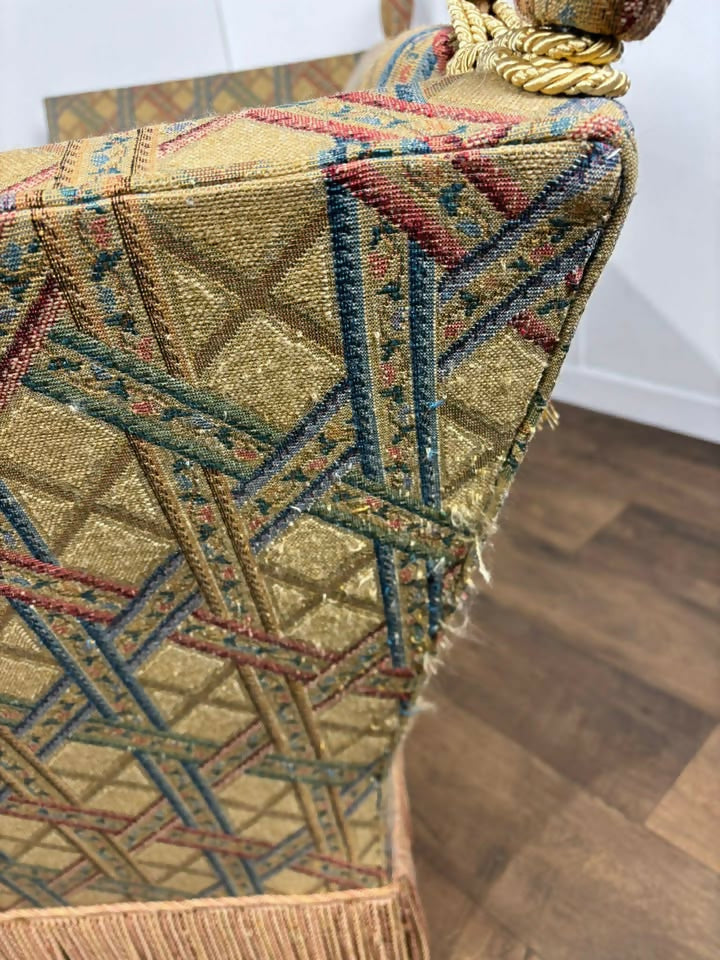 Edwardian Knole Type Drop Arm two seater Sofa