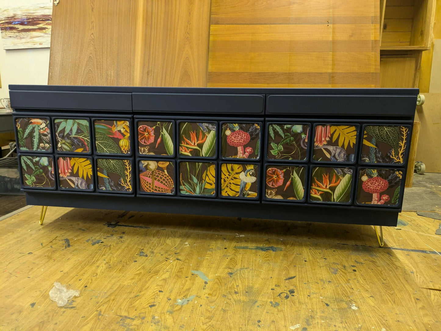 Mid Century Nathan Squares Sideboard Teak Retro PAINTED Upcycled Designed TO ORDER