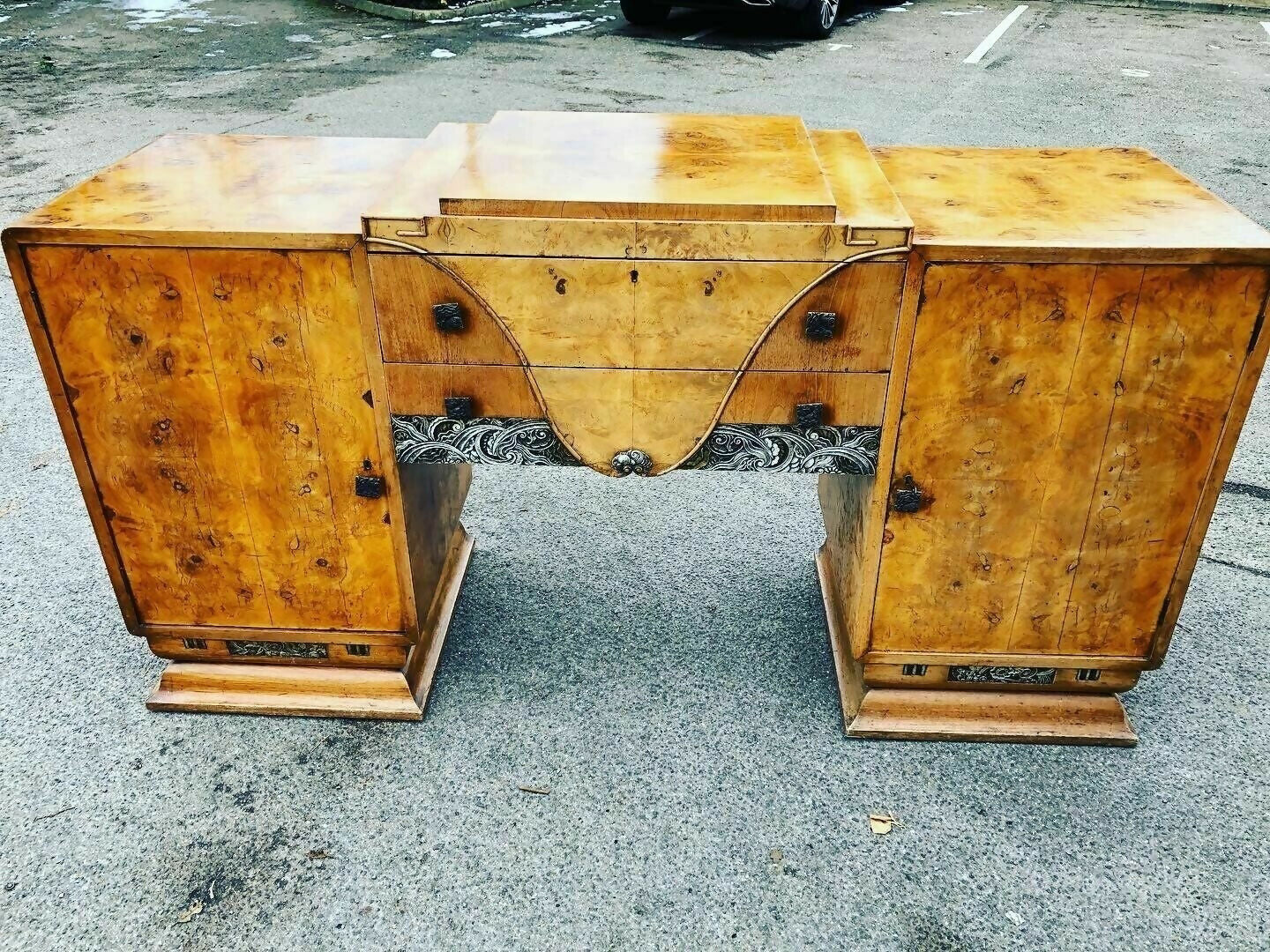 Art Deco Walnut Sideboard Drinks Cabinet