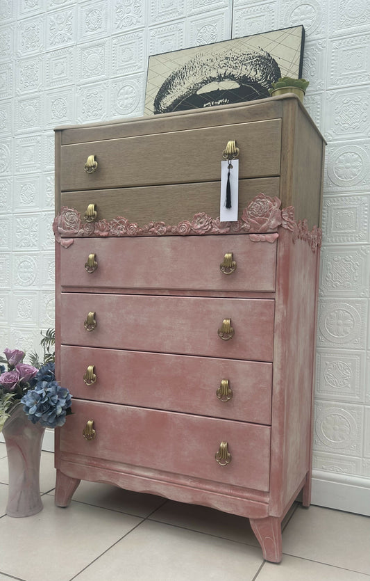 Vintage Romance, Harris Lebus, Tall Chest of Drawers