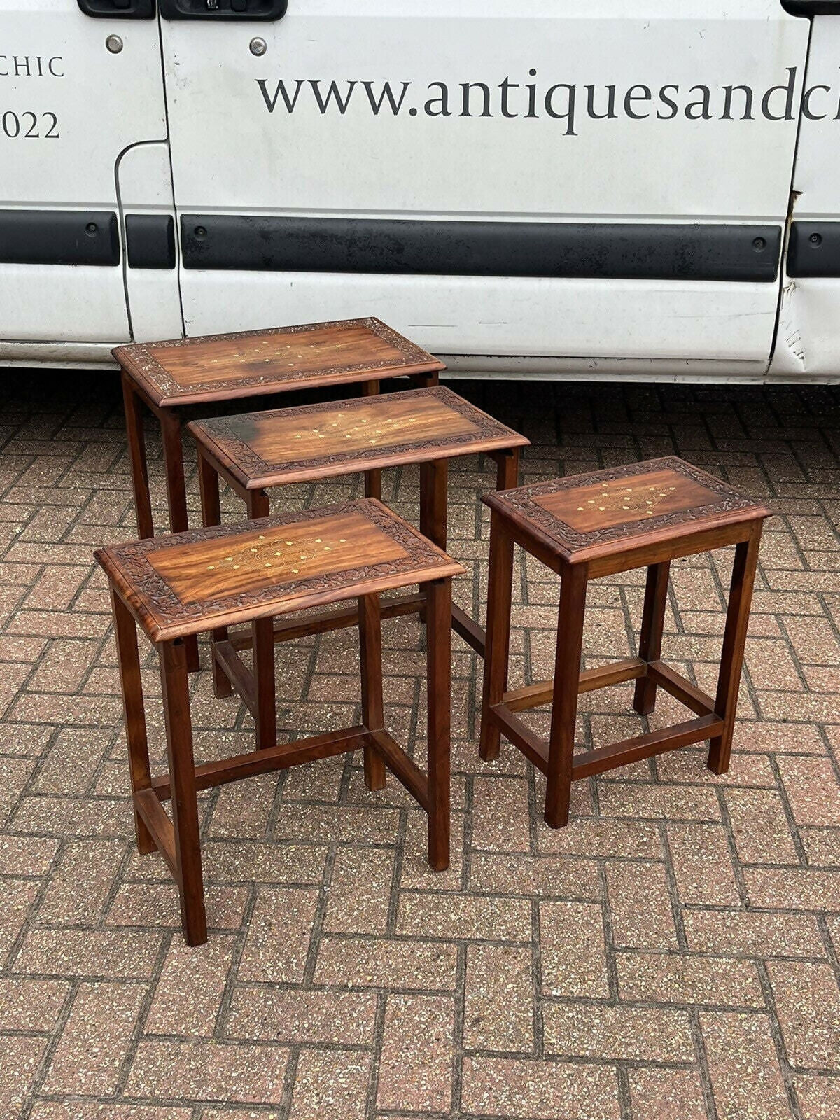 Vintage Oriental Nest Of Tables, Perfect Coffee / Lamp Tables