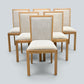 6 Oak Dining Chairs Beige Fleck Upholstery EXC Very Clean FREE UK Delivery*